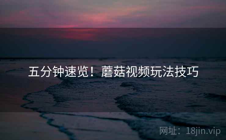 五分钟速览！蘑菇视频玩法技巧